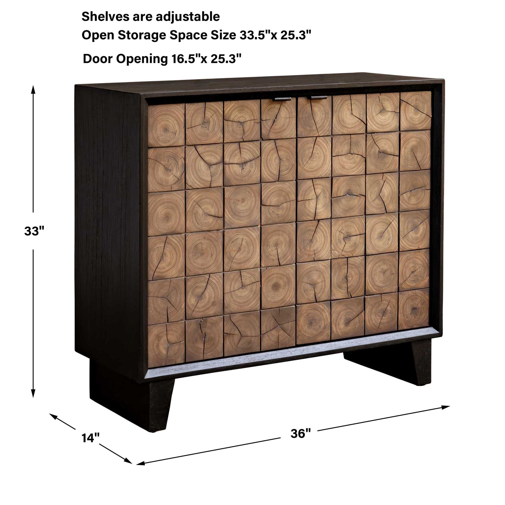 Image 5 Uttermost Muestra 36" Wide Black and Woodtone 2 Door Cabinet more views
