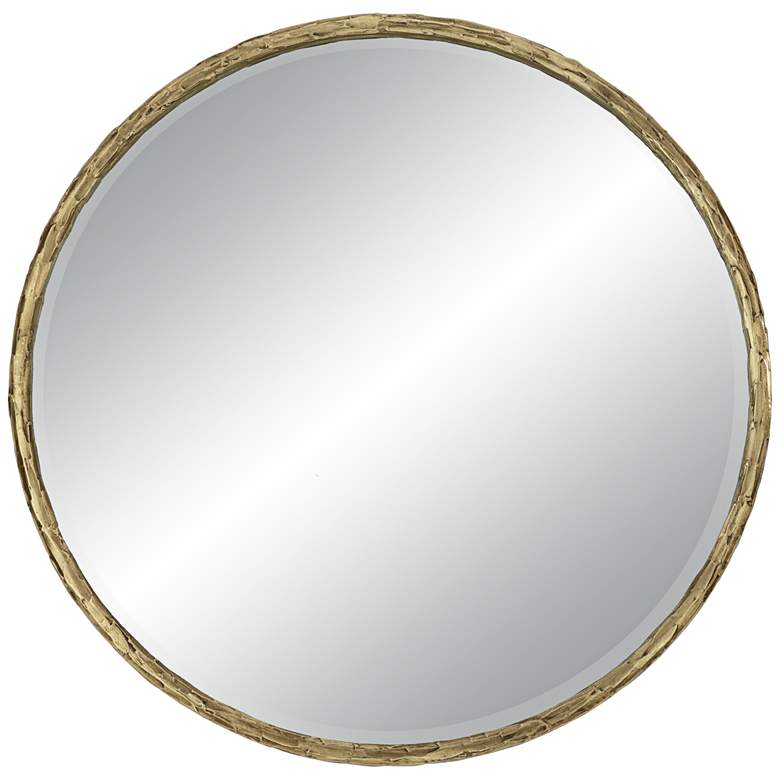 Image 2 Uttermost Mulligan 34" Aged Gold Round Wall Mirror