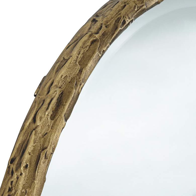 Image 3 Uttermost Mulligan 34" Aged Gold Round Wall Mirror more views