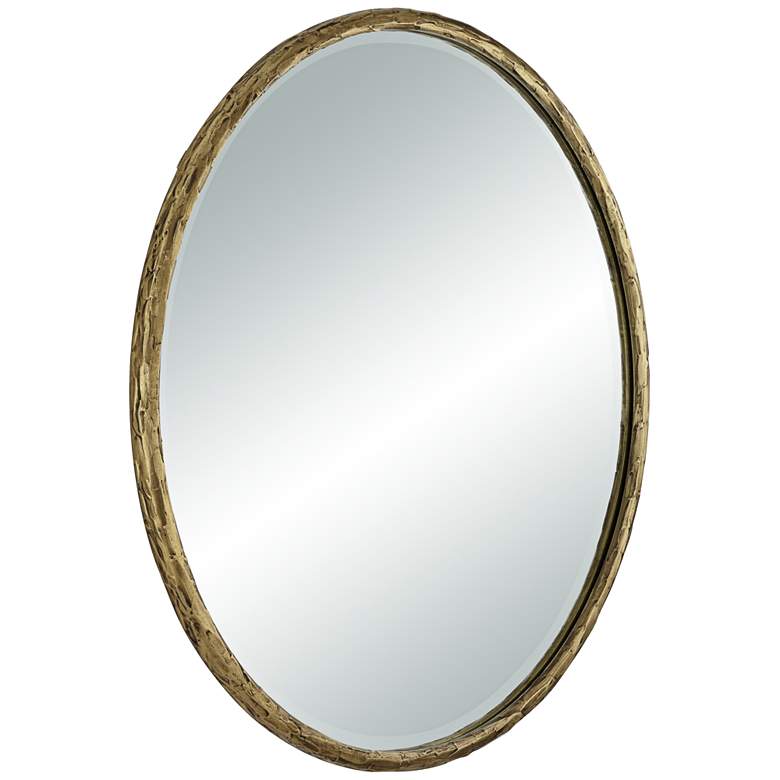 Image 5 Uttermost Mulligan 34" Aged Gold Round Wall Mirror more views