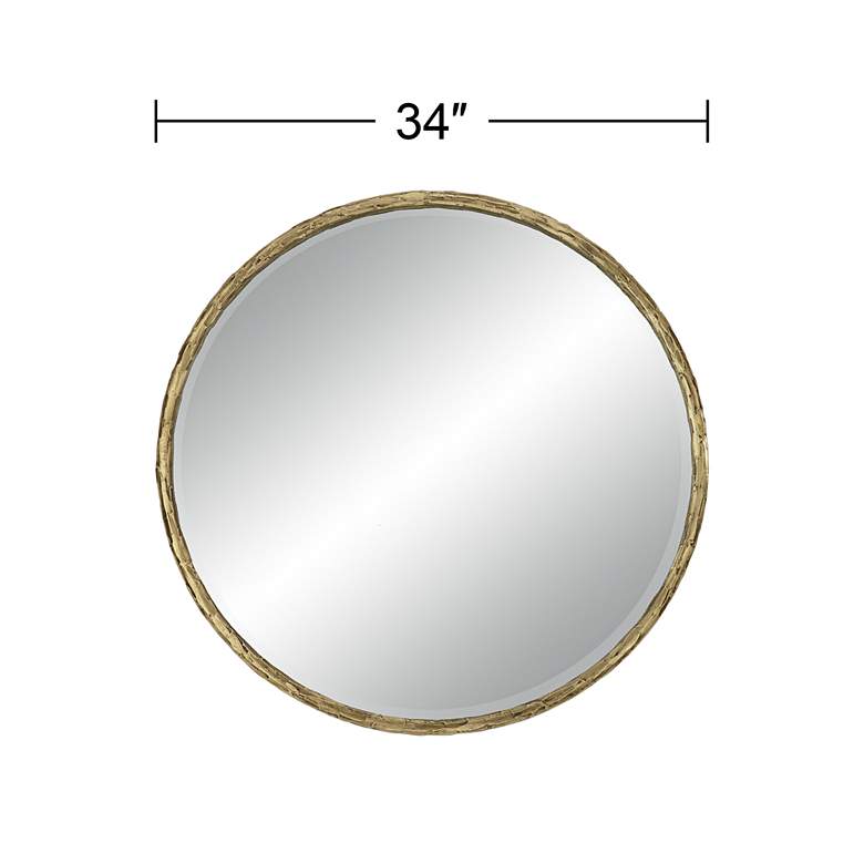 Image 7 Uttermost Mulligan 34" Aged Gold Round Wall Mirror more views