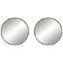 1_Uttermost Mulligan Aged Gold 34" Round Wall Mirrors Set of 2