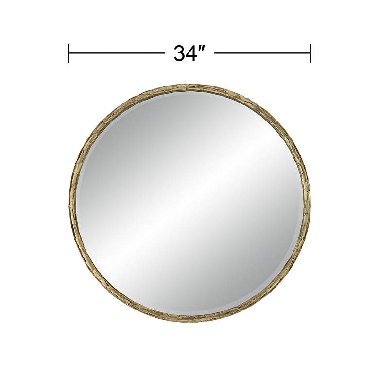 Image 7 Uttermost Mulligan Aged Gold 34" Round Wall Mirrors Set of 2 more views