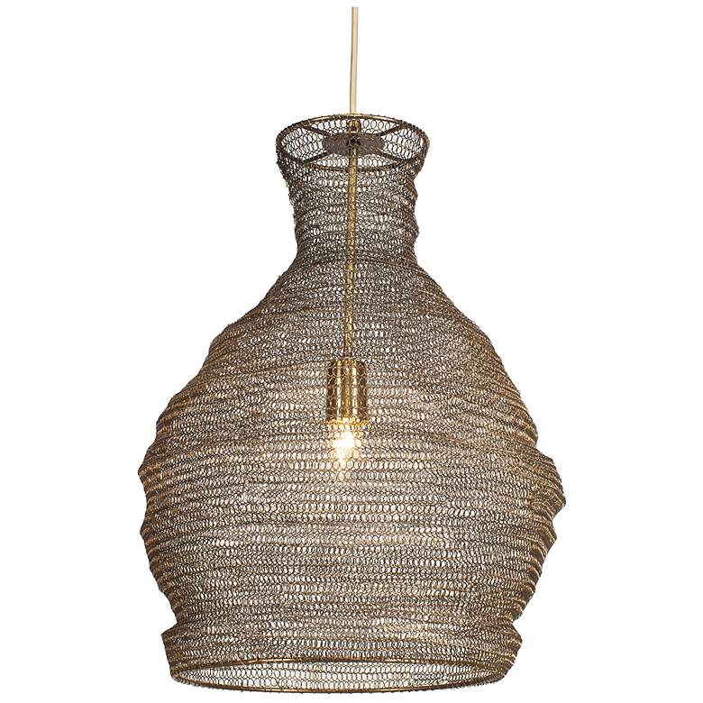 Image 3 Uttermost Murmur 15" Wide 1 Lt Antique Brass Metal Pendant more views
