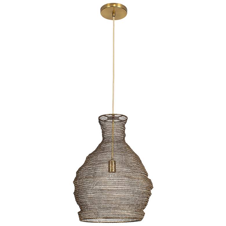 Image 5 Uttermost Murmur 15" Wide 1 Lt Antique Brass Metal Pendant more views