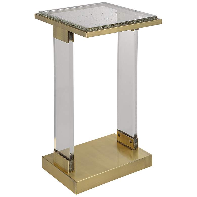Image 2 Uttermost Muse 14" Wide Brushed Brass Rectangle Accent Table