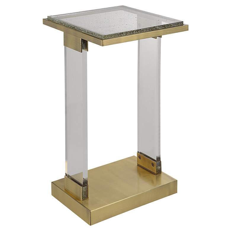 Image 5 Uttermost Muse 14" Wide Brushed Brass Rectangle Accent Table more views