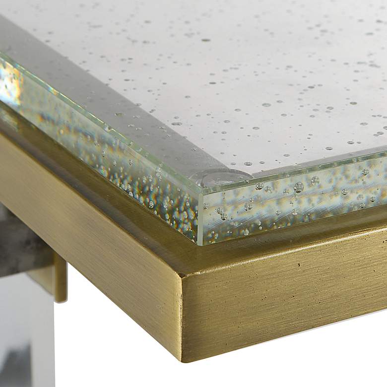 Image 7 Uttermost Muse 14" Wide Brushed Brass Rectangle Accent Table more views