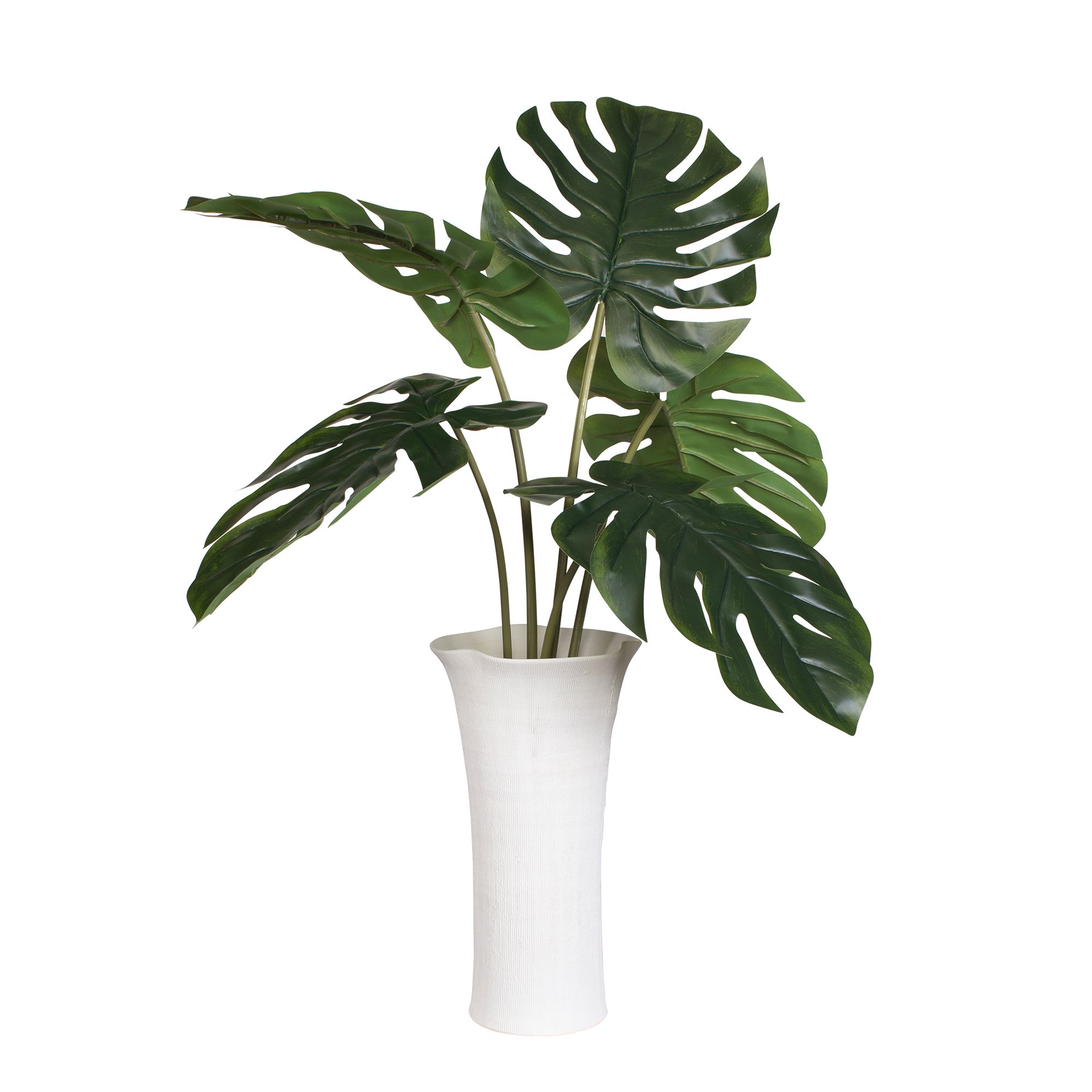Image 4 Uttermost Muse Monstera 36" High Faux Leaf in White Vase Centerpiece more views