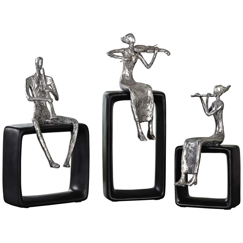 Image 2 Uttermost Musical Ensemble Silver Sculptures - Set of 3