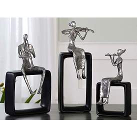 Image1 of Uttermost Musical Ensemble Silver Sculptures - Set of 3