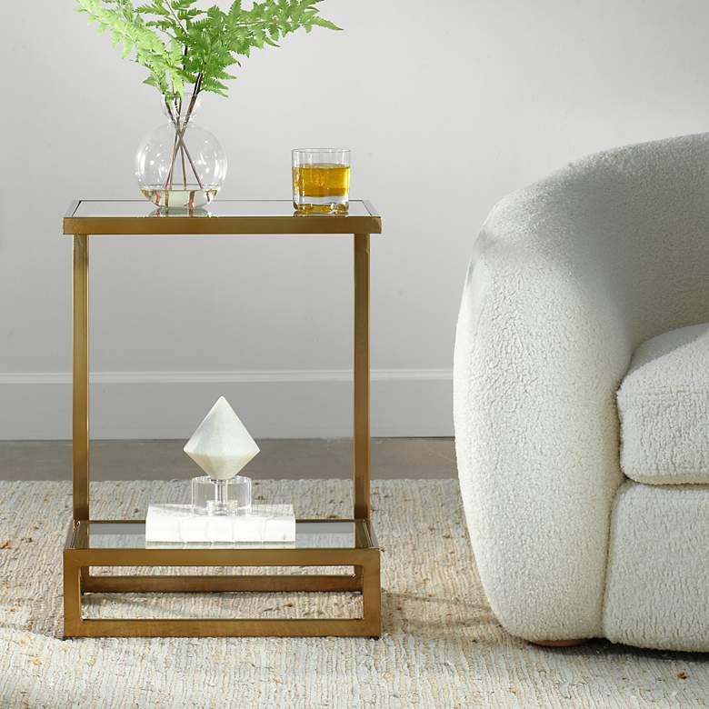 Image 5 Uttermost Musing 24.25" H Brushed Brass Accent Table more views