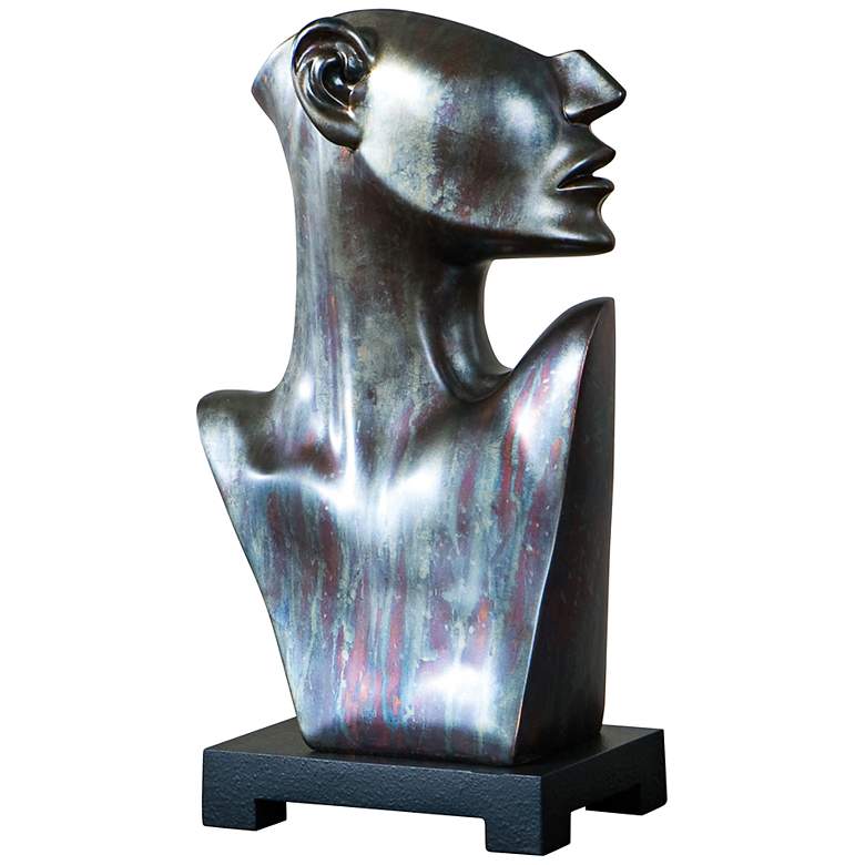 Image 1 Uttermost My Good Side 17 inch High Oxidized Bronze Sculpture