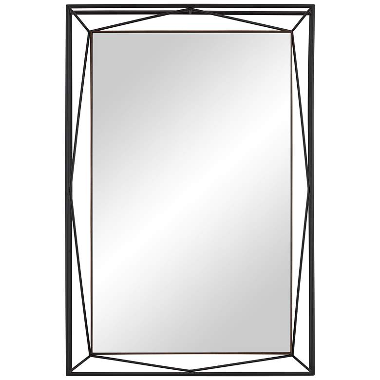 Image 2 Uttermost Nabi Satin Black 24 inch x 36 inch Rectangular Wall Mirror