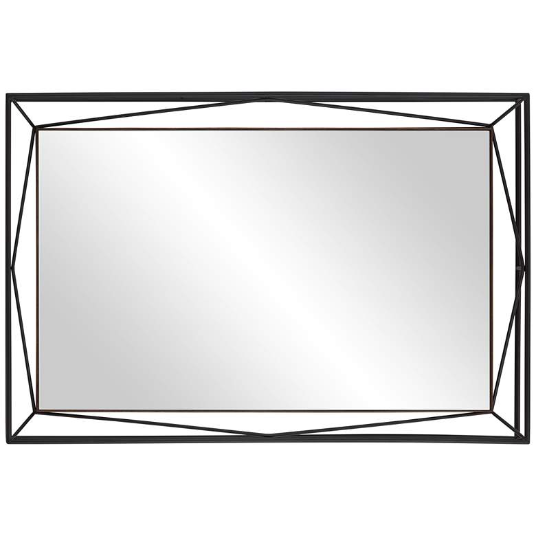 Image 5 Uttermost Nabi Satin Black 24 inch x 36 inch Rectangular Wall Mirror more views