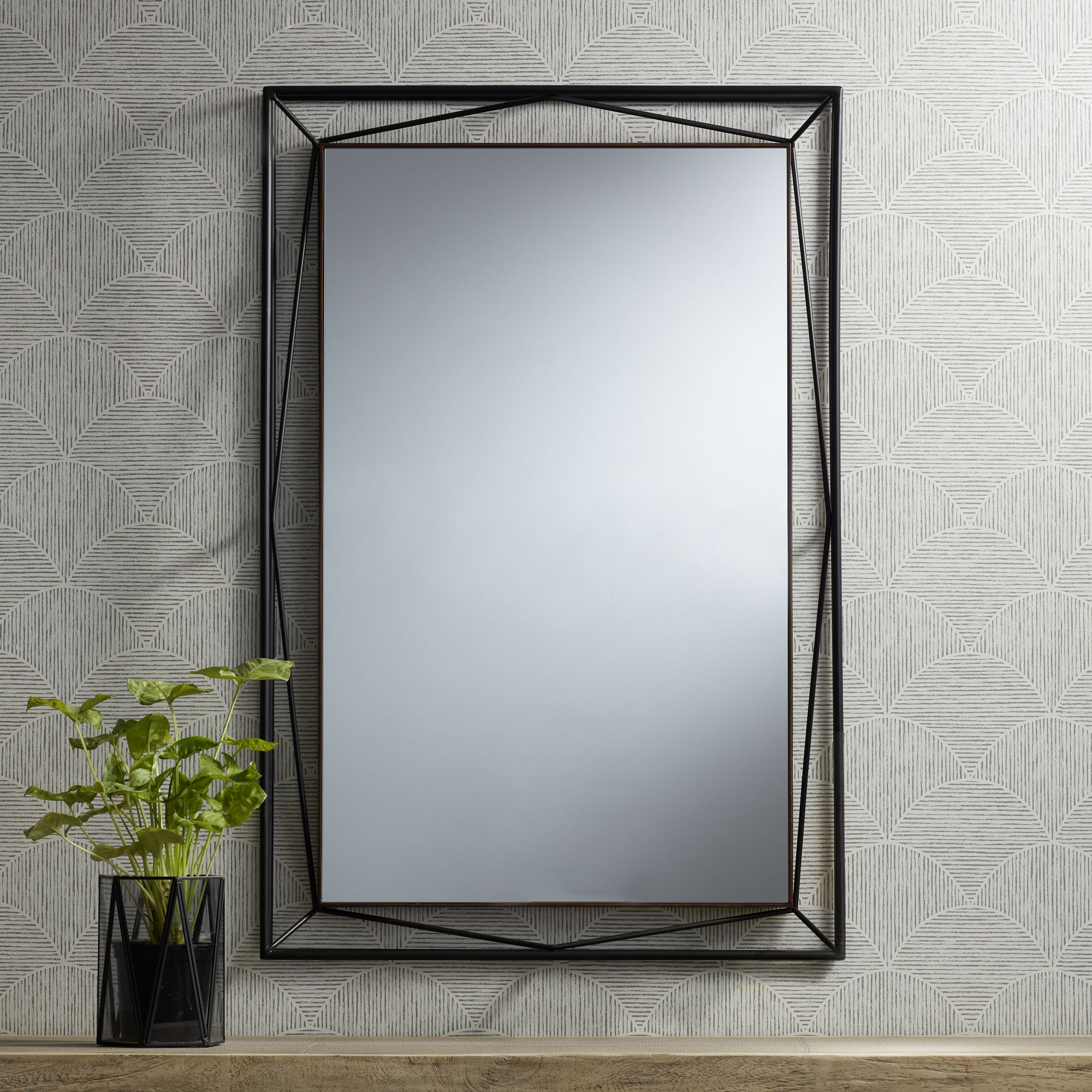 Uttermost Nabi Satin Black 24" x 36" Rectangular Wall Mirror
