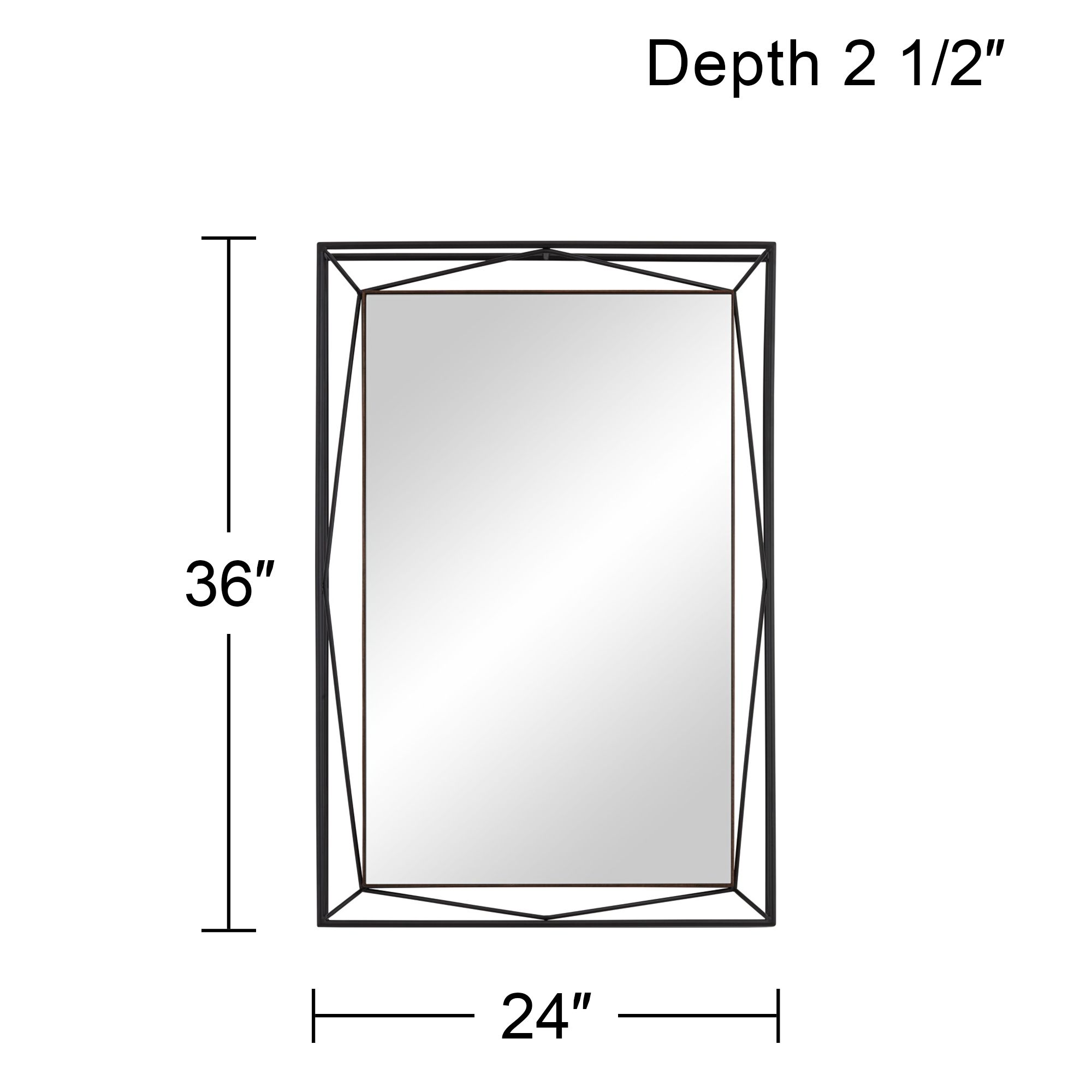 Uttermost Nabi Satin Black 24" x 36" Rectangular Wall Mirror