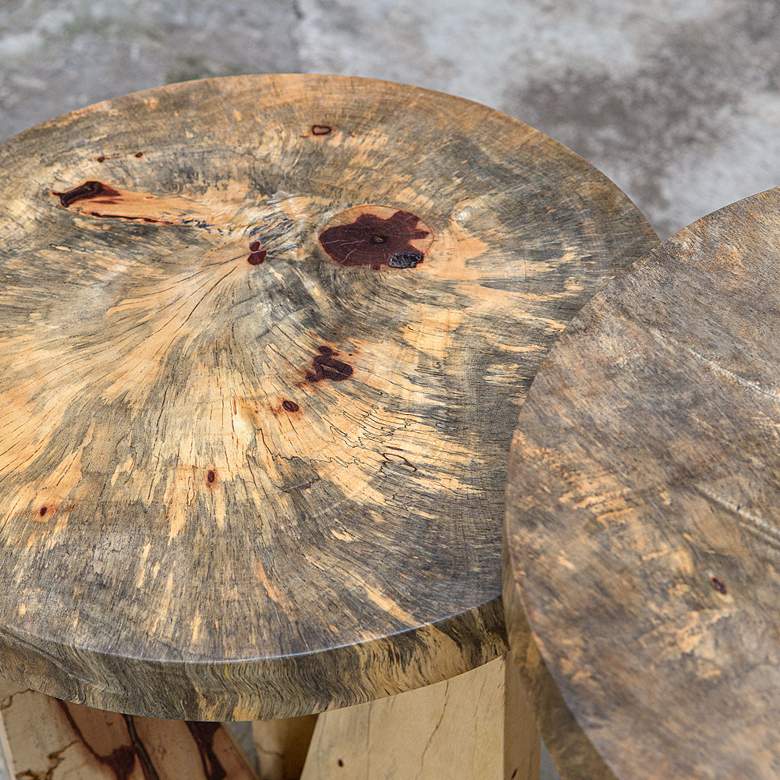 Image 4 Uttermost Nadette Natural Wood Nesting Tables Set of 2 more views
