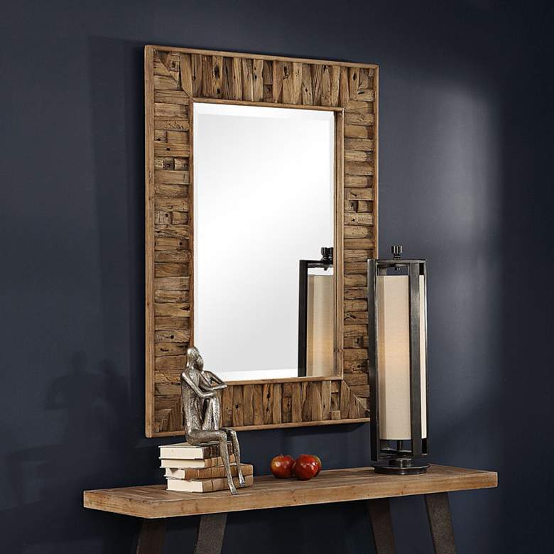 Image 1 Uttermost Nalani Natural Wood 37 1/2" x 49 1/2" Wall Mirror