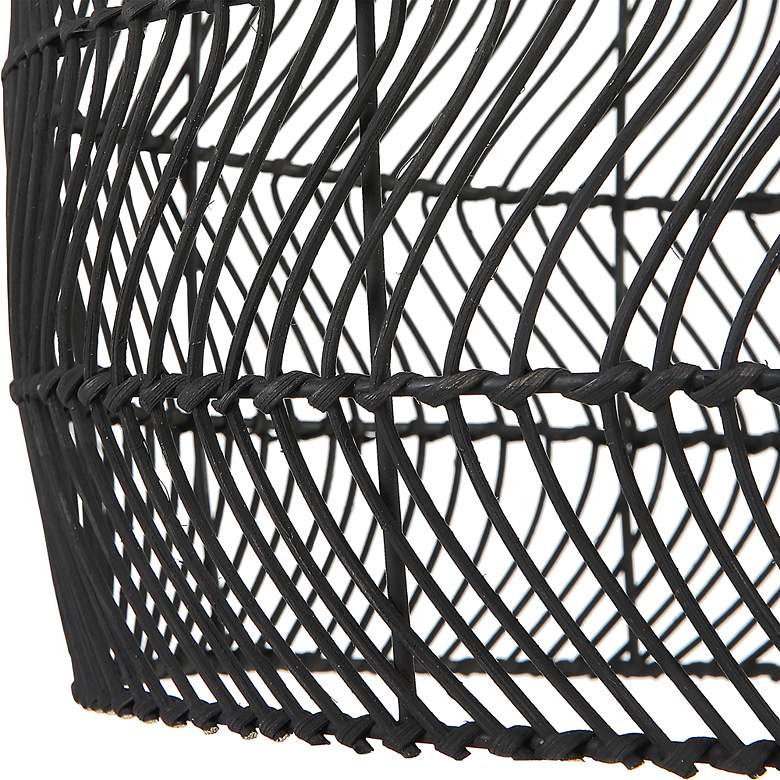 Image 5 Uttermost Nandi 15" Wide Matte Black Weave Rattan Pendant Light more views