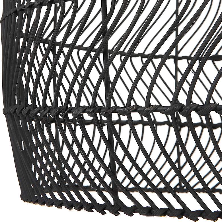Image 4 Uttermost Nandi 15"W Matte Black Weave Rattan Pendant Light more views