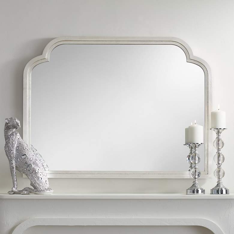 Image 1 Uttermost Naomi Silver Leaf 40 inch x 30 inch Rectangular Wall Mirror