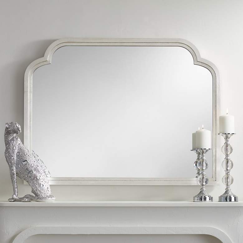 Image 1 Uttermost Naomi Silver Leaf 40" x 30" Rectangular Wall Mirror