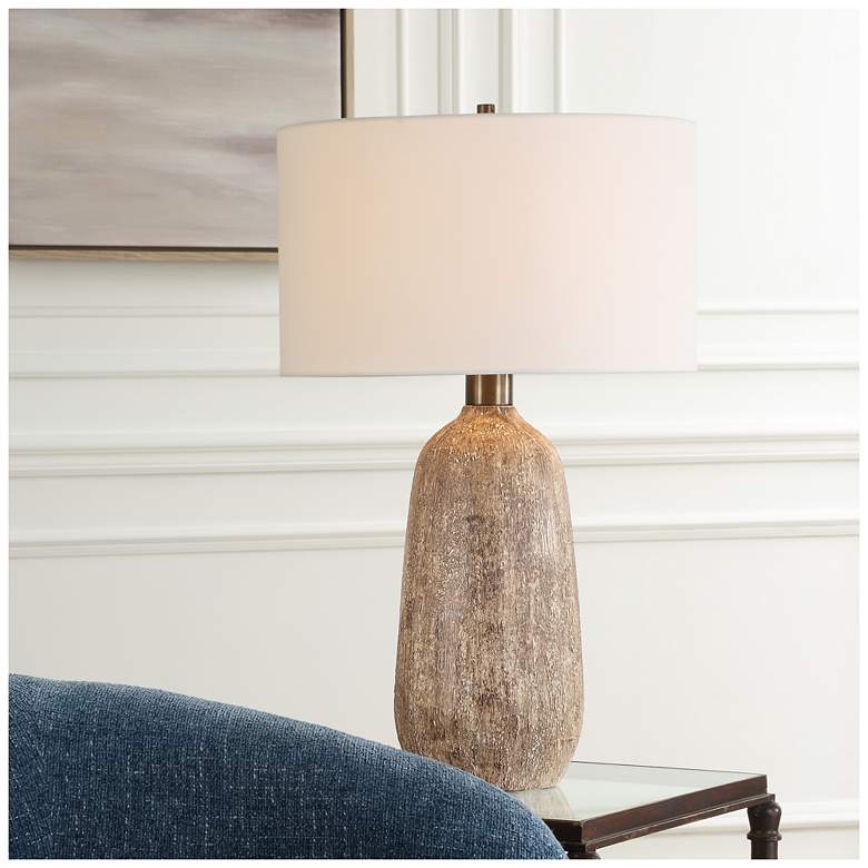 Image 1 Uttermost Napier 27 1/2" Brown Ceramic Table Lamp