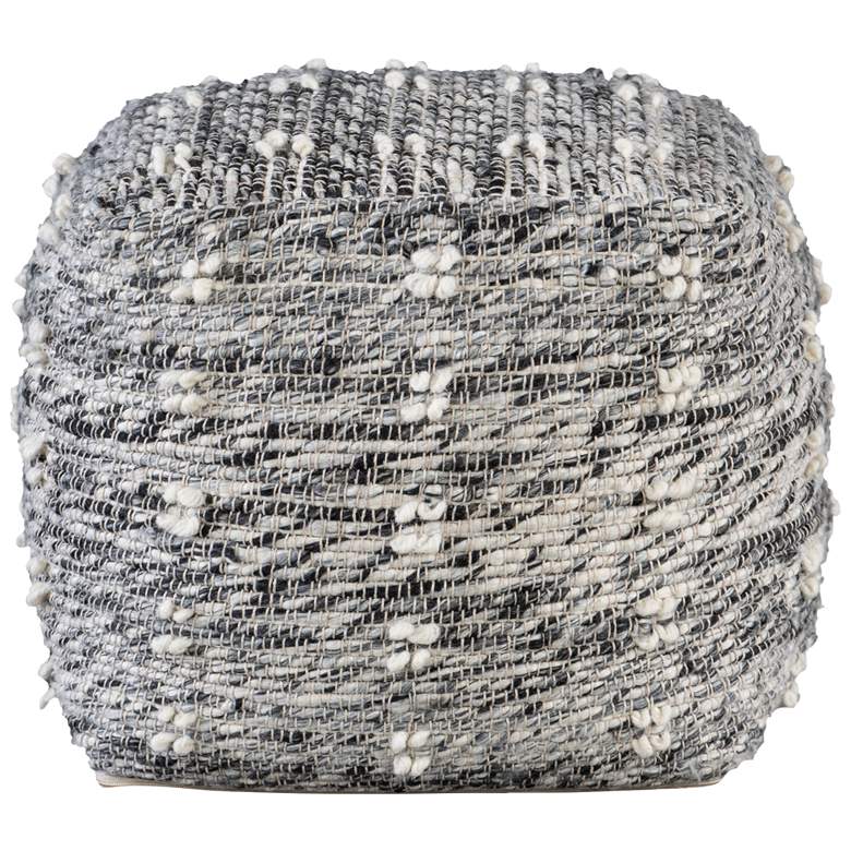 Image 1 Uttermost Narol Neutral Charcoal and Black Pouf Ottoman