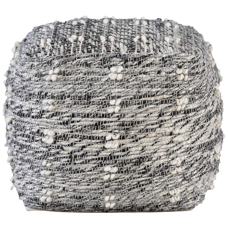 Image 2 Uttermost Narol Neutral Charcoal and Black Pouf Ottoman