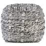 Uttermost Narol Neutral Charcoal and Black Pouf Ottoman