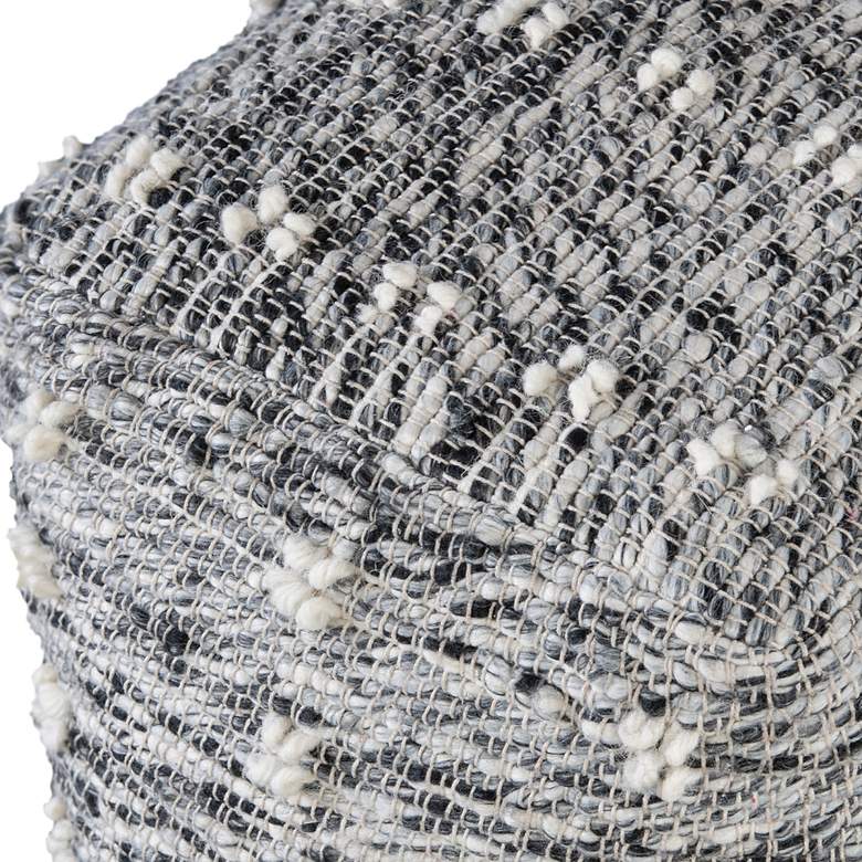 Image 5 Uttermost Narol Neutral Charcoal and Black Pouf Ottoman more views