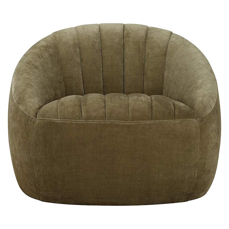 Image 2 Uttermost Narrows Moss Green Chambray Chenille Swivel Chair