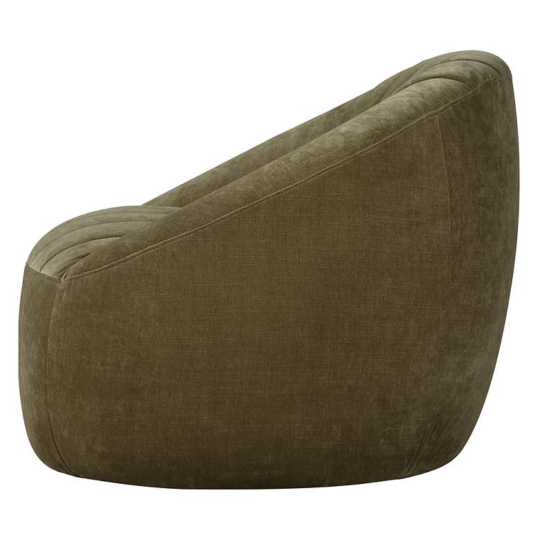 Image 5 Uttermost Narrows Moss Green Chambray Chenille Swivel Chair more views