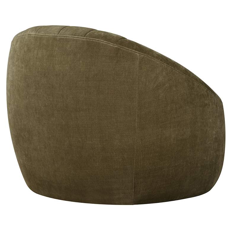 Image 6 Uttermost Narrows Moss Green Chambray Chenille Swivel Chair more views
