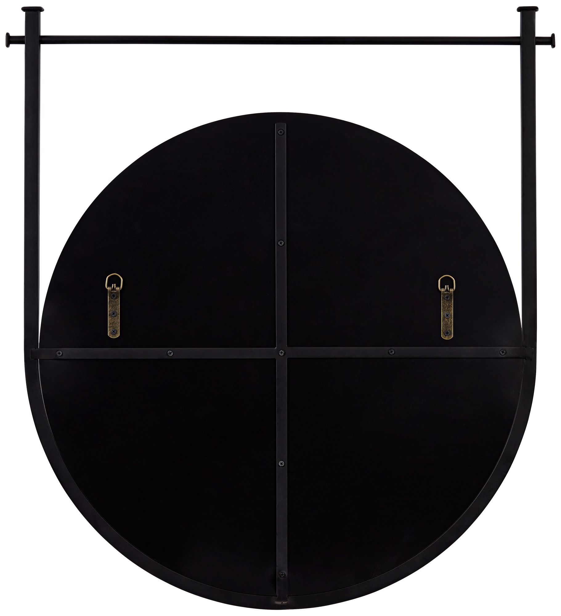 Image 7 Uttermost Nassau 30x33 Black Round Wall Mirror Set of 2 more views