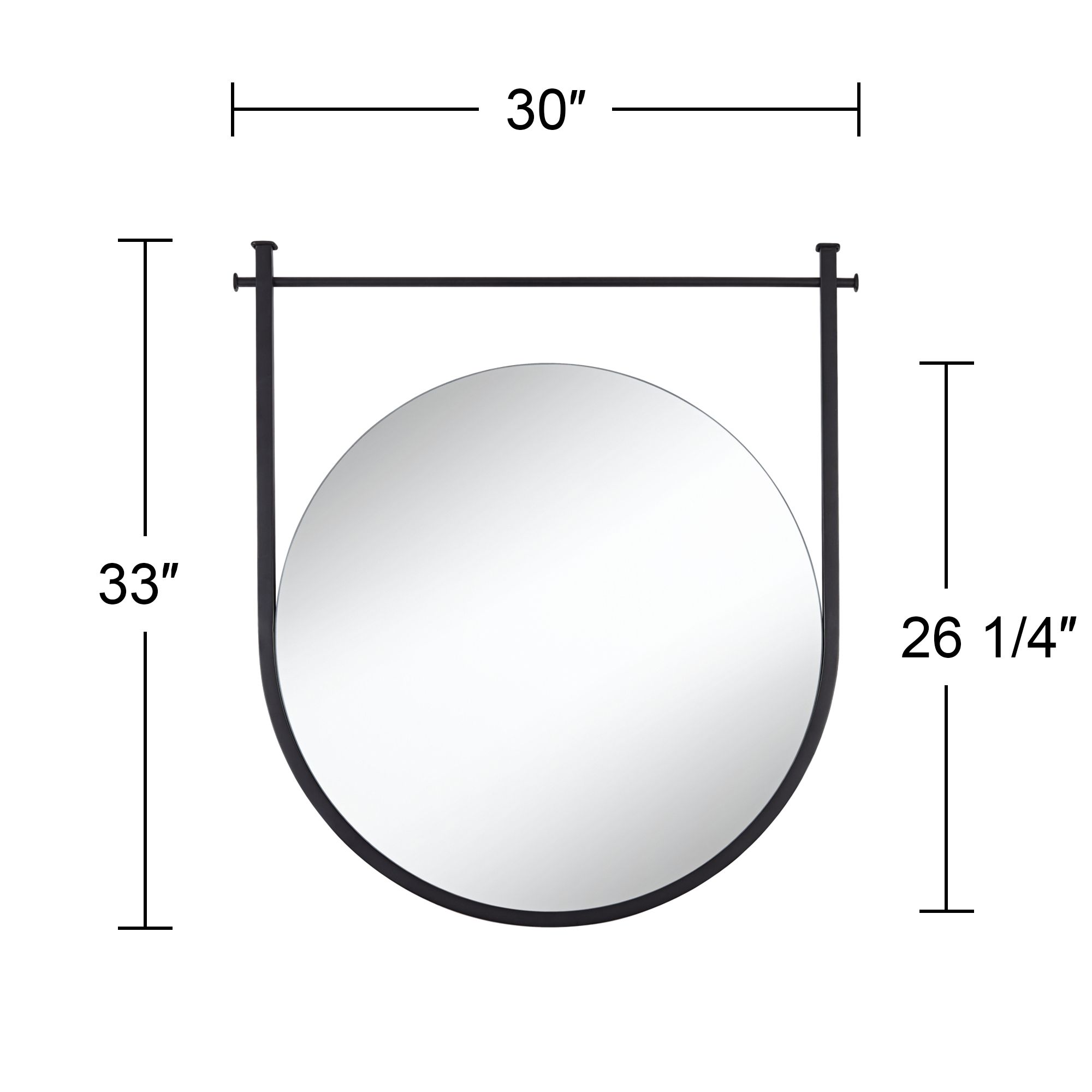 Uttermost Nassau 30x33 Black Round Wall Mirror Set of 2