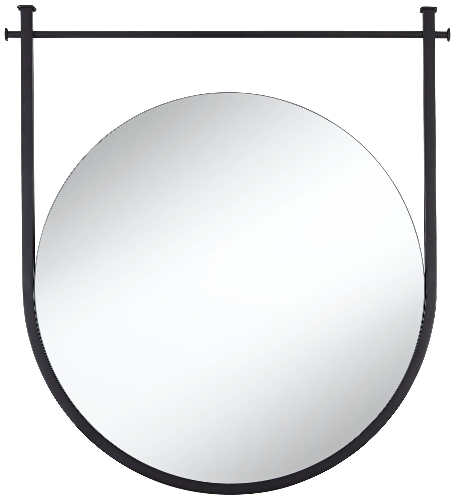 Image 2 Uttermost Nassau 30x33 Black Round Wall Mirror
