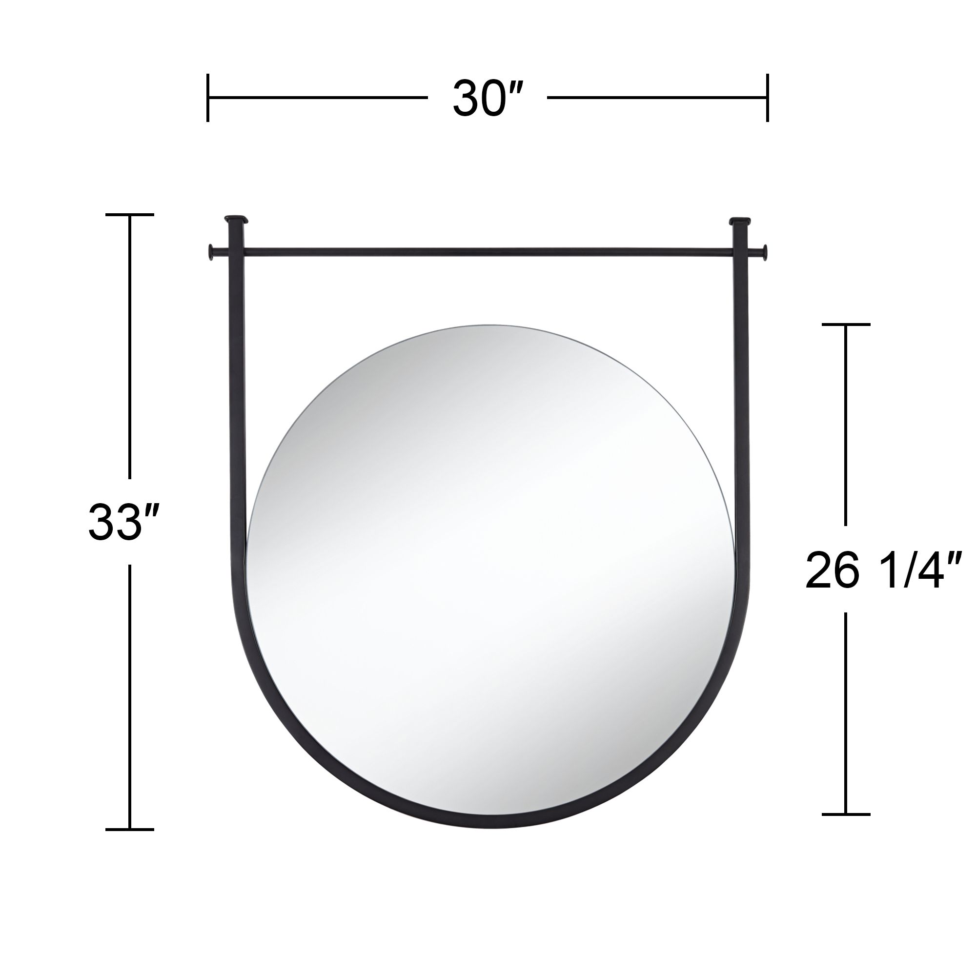 Uttermost Nassau 30x33 Black Round Wall Mirror