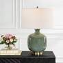 1_Uttermost Nataly 26" High Crackled Aged Green Ceramic Table Lamp