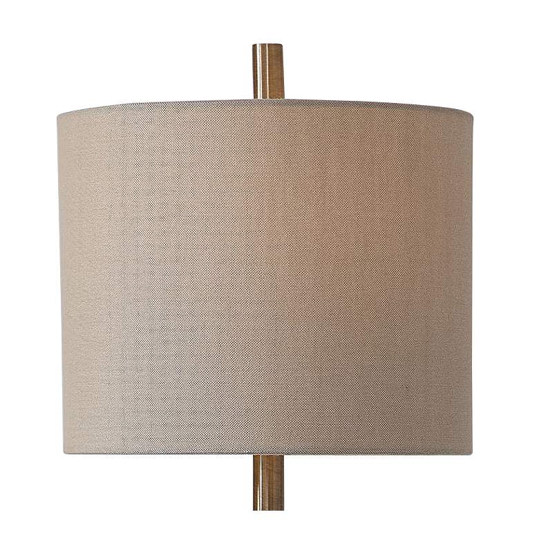 Image 3 Uttermost Natania 35 inch Brass and Polished White Buffet Table Lamp more views