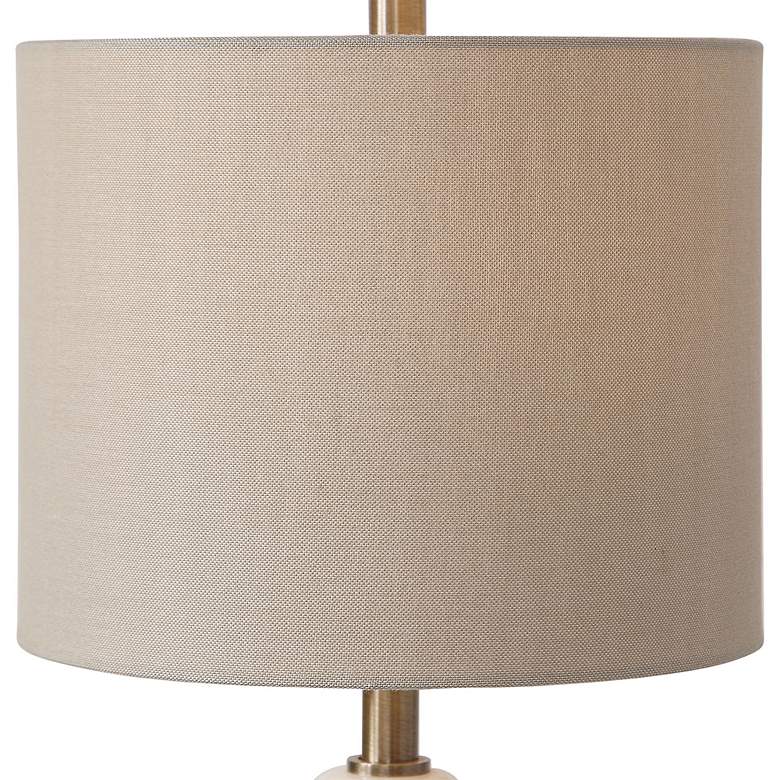 Image 4 Uttermost Natania 35" Brass and Polished White Buffet Table Lamp more views
