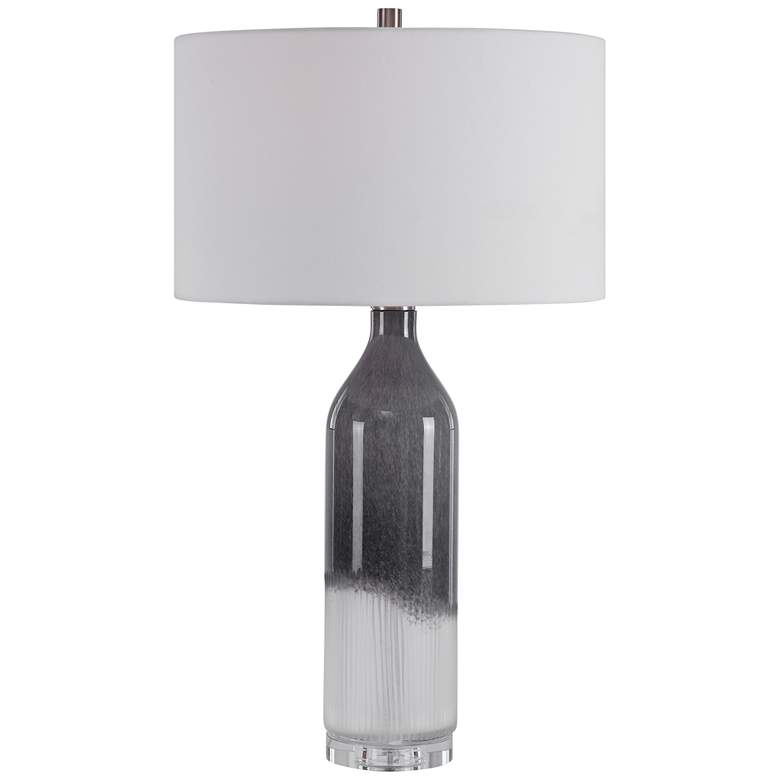 Image 2 Uttermost Natasha Light Gray and White Art Glass Table Lamp