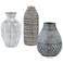 Uttermost Natchez Gray Charcoal and Beige Vases Set of 3