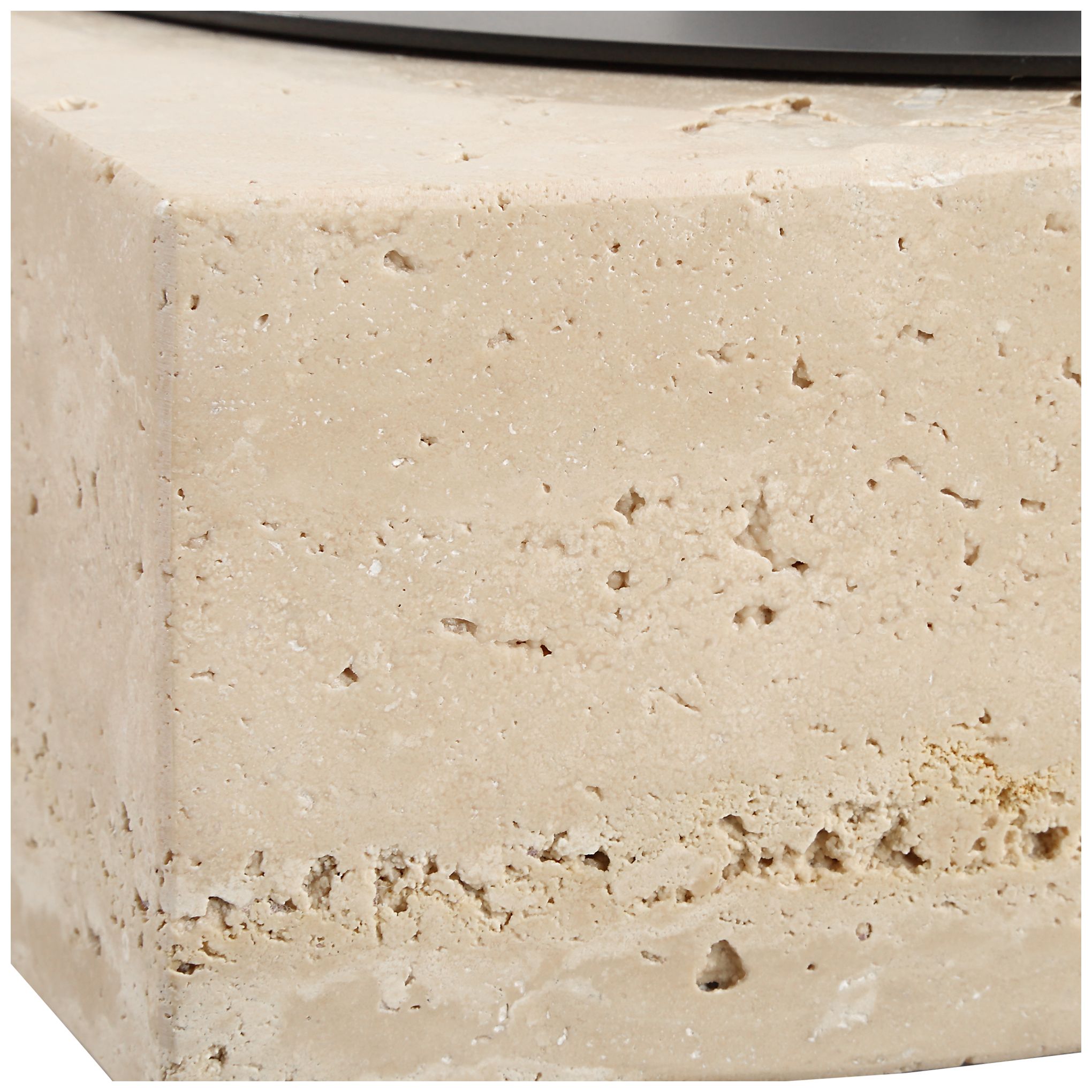 Image 6 Uttermost Natural Luxe Square Travertine Box with Bronze Lid more views
