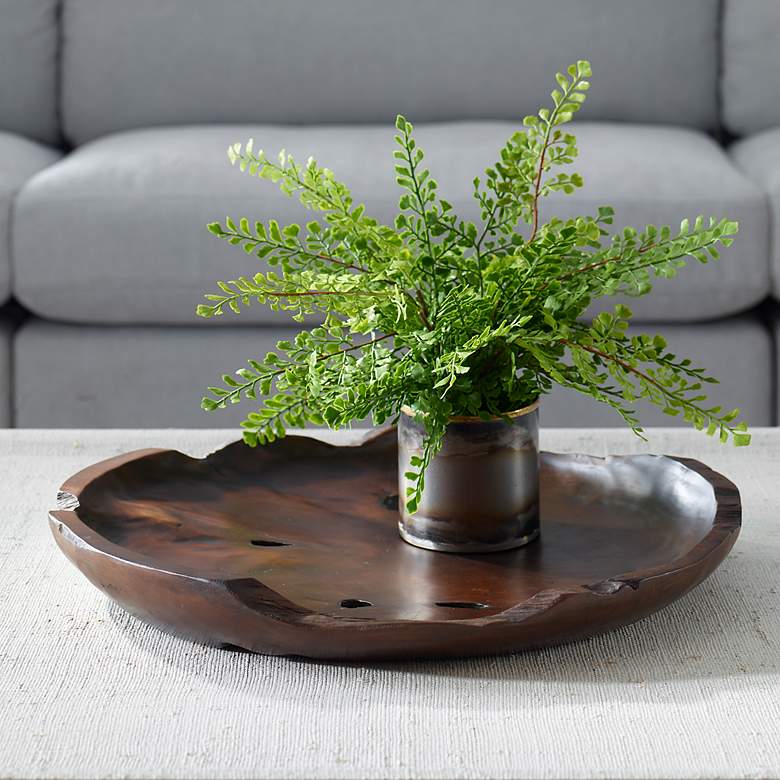 Image 1 Uttermost Nature's Edge 20" Round Teak Wood Bowl