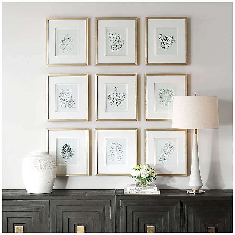 Image 1 Uttermost Nature's Script 15 1/4" Wide 9-Piece Framed Prints