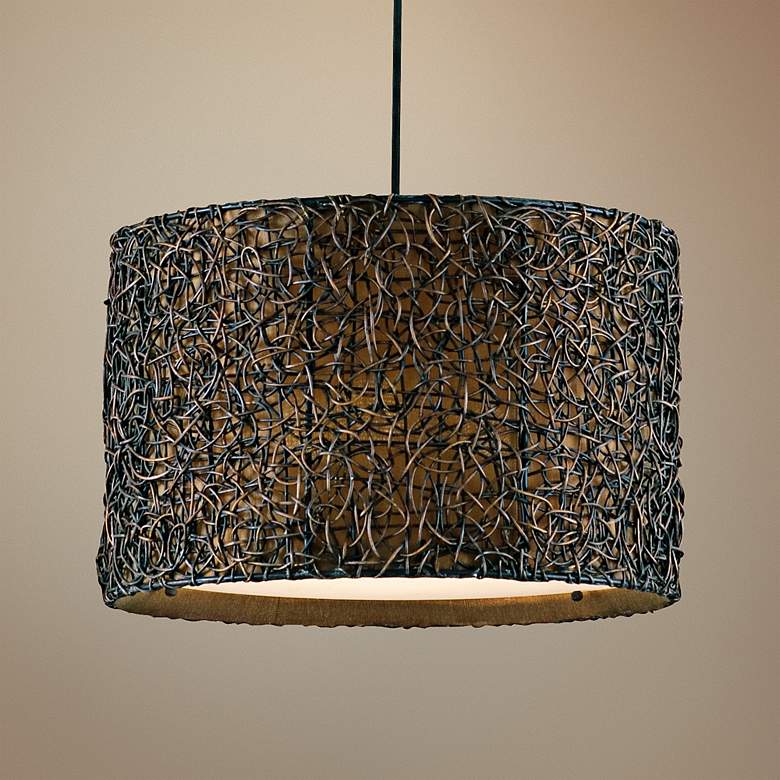 Image 1 Uttermost Naturo 19" Wide Rattan Espresso 3-Light Pendant