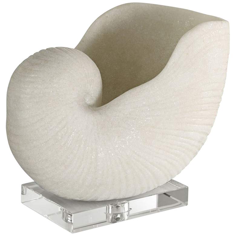 Image 2 Uttermost Nautilus Shell 11 inch Wide Granular Stone Sculpture
