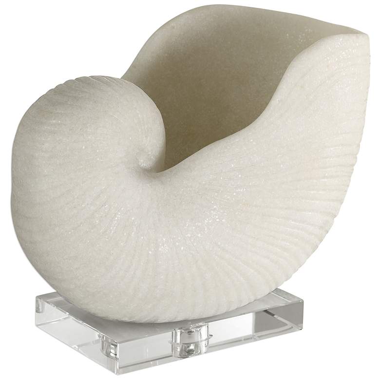 Image 2 Uttermost Nautilus Shell 11" Wide Granular Stone Sculpture